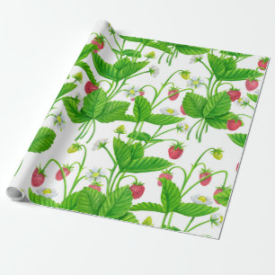 Papier Cadeau Jardin aux fraises