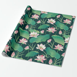 Papier Cadeau Jardin blanc du Lotus