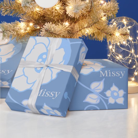 Papier Cadeau Jardin Bleu (Vacances)