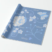 Papier Cadeau Jardin Bleu (Déroulé)