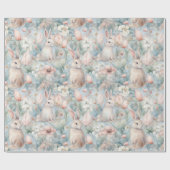 Papier Cadeau Jardin Bleu Bunny (Plat)