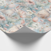 Papier Cadeau Jardin Bleu Bunny (Coin)