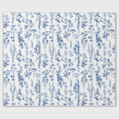 Papier Cadeau Jardin Bleu Fleur sauvage Motif (Plat)