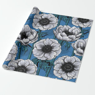 Papier Cadeau Jardin d'anémone blanc