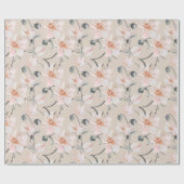 Papier Cadeau Jardin d'aquarelle de pivoine rose (Plat)