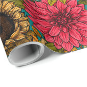 Papier Cadeau Jardin d'automne 3 (Coin rond)