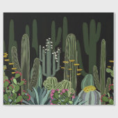 Papier Cadeau Jardin de cactus la nuit (Plat)