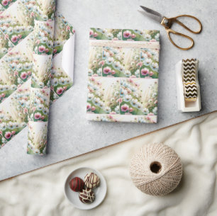 Papier Cadeau Jardin de Cosmos Ensoleillé