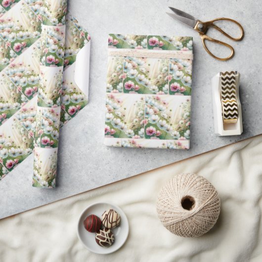 Papier Cadeau Jardin de Cosmos Ensoleillé (Artisanat)