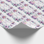 Papier Cadeau Jardin de Fée Magique Violet - Anniversaire (Coin)