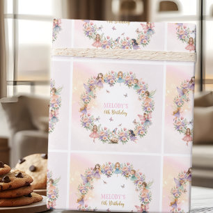 Papier Cadeau jardin de fées floraux fantaisistes pour 6ème anni