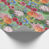 Papier Cadeau Jardin de fleurs de tulipes de printemps (Coin)