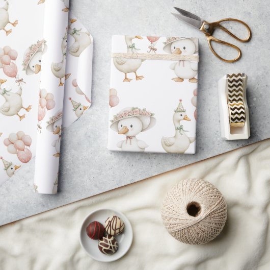 Papier Cadeau Jardin de fleurs d'oie soie Champignons 1er annive (Artisanat)