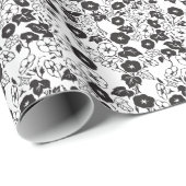 Papier Cadeau Jardin de fleurs du matin BW I (Coin rond)