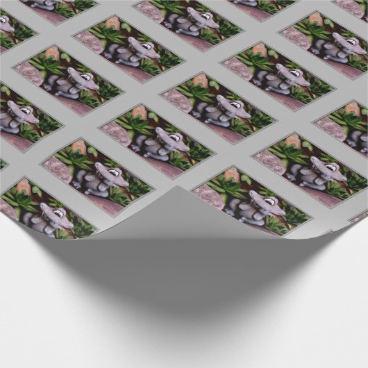 Papier Cadeau Jardin de fleurs mignonnes Grenouille Motif nature (Coin)