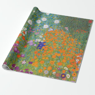 Papier Cadeau Jardin de fleurs par Gustav Klimt