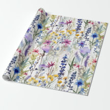 Jardin de fleurs sauvages aquarelle aux douces tei
