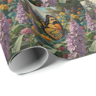 Papier Cadeau Jardin de fleurs sauvages pastel élégant avec papi