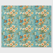 Papier Cadeau Jardin de Lys Doré (Plat)