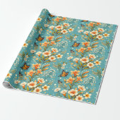 Papier Cadeau Jardin de Lys Doré (Déroulé)
