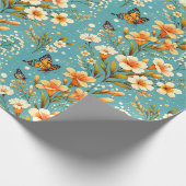Papier Cadeau Jardin de Lys Doré (Coin)