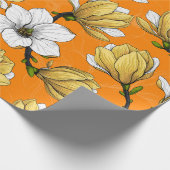 Papier Cadeau Jardin de Magnolia en jaune (Coin)