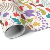 Papier Cadeau Jardin de mariage aux fleurs exotiques de Wild Ros (Coin rond)