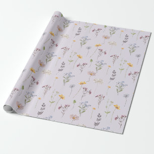 Papier Cadeau Jardin de mariage de prairie de fleurs sauvages de