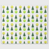 Papier Cadeau Jardin de Noël du balle de tennis moderne (Plat)