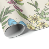 Papier Cadeau Jardin de papillons (Coin rond)