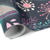 Papier Cadeau Jardin des champignons de nuit (Coin rond)