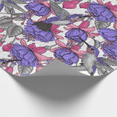 Papier Cadeau Jardin des colibris en rose et rose (Coin)