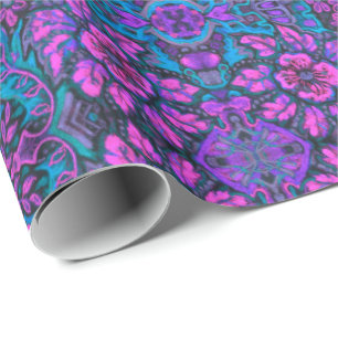 Papier Cadeau Jardin des fleurs magiques Motif arabesque de Bohê