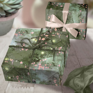 Papier Cadeau Jardin enchanté motif floral rose ID1163