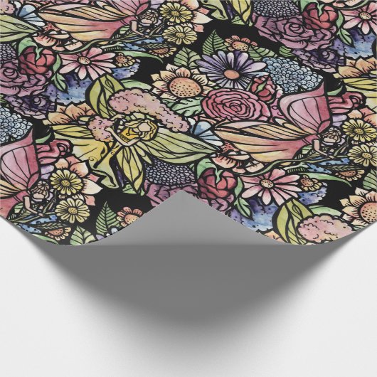Papier Cadeau Jardin Fairy Jardin Flower Jardins Fées (Coin)