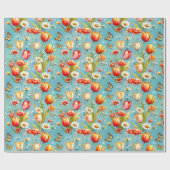 Papier Cadeau Jardin Fleur de Ciel (Plat)