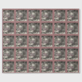 Papier Cadeau Jardin Fleur En Noir Et Blanc (Plat)