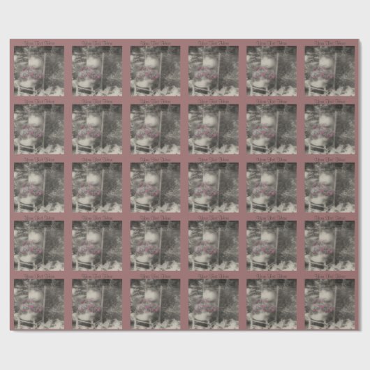 Papier Cadeau Jardin Fleur En Noir Et Blanc (Plat)