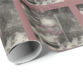 Papier Cadeau Jardin Fleur En Noir Et Blanc (Coin rond)