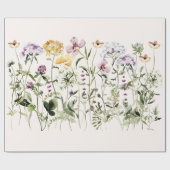 Papier Cadeau Jardin Fleur sauvage couleur aquarelle (Plat)