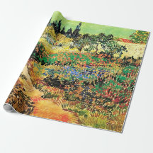 Jardin fleuri avec chemin par Vincent van Gogh.