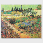 Papier Cadeau Jardin fleuri avec sentier par Vincent van Gogh. (Plat)