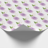 Papier Cadeau Jardin Fleurs d'aquarelle violette (Coin)