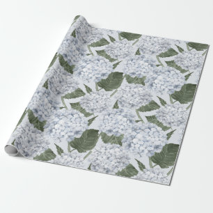 Papier Cadeau Jardin Floral d'Hydrangea Bleue