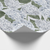 Papier Cadeau Jardin Floral d'Hydrangea Bleue (Coin)