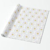 Papier Cadeau Jardin Floral Fleur Jaune Blanc (Déroulé)