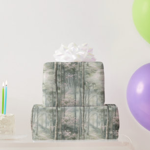 Papier Cadeau Jardin floral rose enchanté Anniversaire