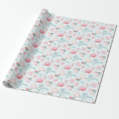 Papier Cadeau Jardin Floral rose Peony Motif Mariage (Déroulé)