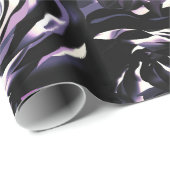 Papier Cadeau Jardin foncé Vis mauve Fleurs Mariage (Coin rond)