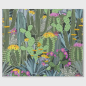 Papier Cadeau Jardin graphique simple de cactus (Plat)